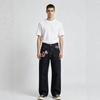 European and American Jeans Men's Popular High Waist Loose and Thin Straight Cherry Blossom Embroidered Jeans