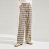 Women's Stylish Plaid High-Waist Casual Long Pants
