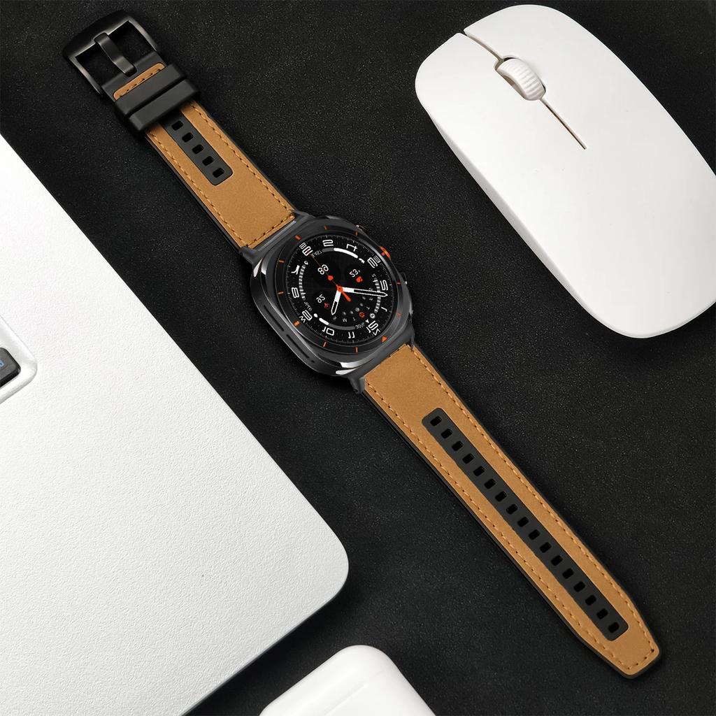 Leather Strap for Samsung Galaxy Watch Ultra 7 47mm Band No Gaps Bracelet Correa for Galaxy Watch Ultra 7 Bracelet Correa