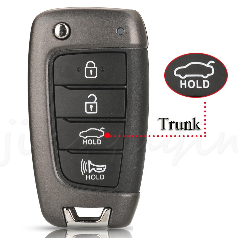 Jingyuqin Smart Remote Aute Flip Key Shell Case For Hyundai Accent Elantra Kona Santa Fe Tucson Veloster Car Accessories
