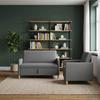 2 Piece Sofa Set with Storage Space Dark Gray Polyester