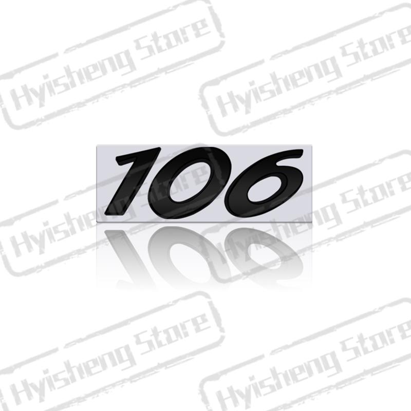 JGCR7 3D Metal Sticker For Peugeot 106 107 Emblem Letters Badge Decoration Rear Trunk Stickers Car Styling Accessories