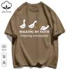 Walking By Faith Tripping Constantly Unisex T-Shirts Cotton O-Neck Short Sleeve Trendy Loose Streetwear Unisex All-Match Clothes