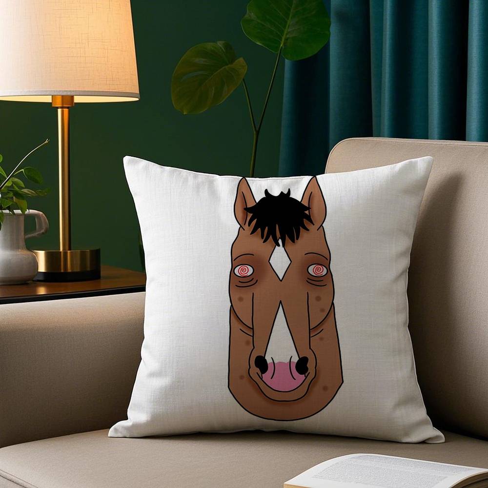 Забавная наволочка B-Bojack Horseman, плюшевая ткань, мягкая наволочка, двусторонняя печать, наволочка для диванной подушки, декоративная 12x12Inch