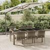 Vidaxl 7-Cz. Garden Furniture Set With Cushions, Grey Rattan Pe