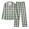 Women's Casual Fashion Plaid Patchwork Print Long-Sleeved Trousers Homewear Set