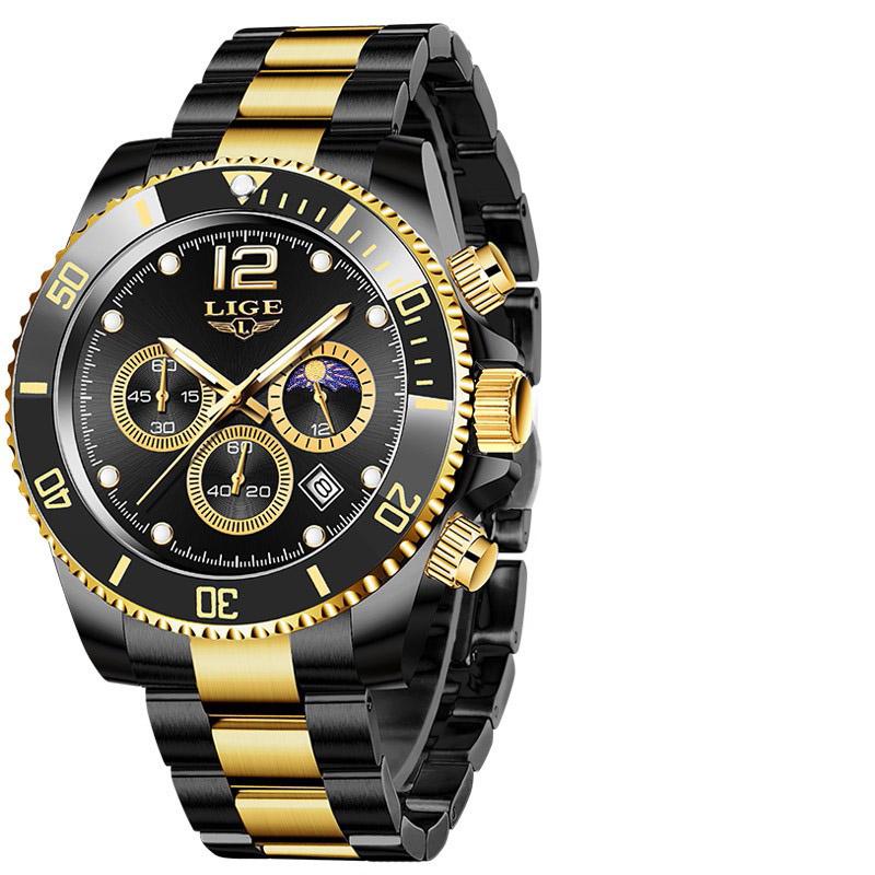 LIGE new quartz wristwatch fashion business men's watches waterproof man clock luminous watches for men reoojes de hombre+BOX