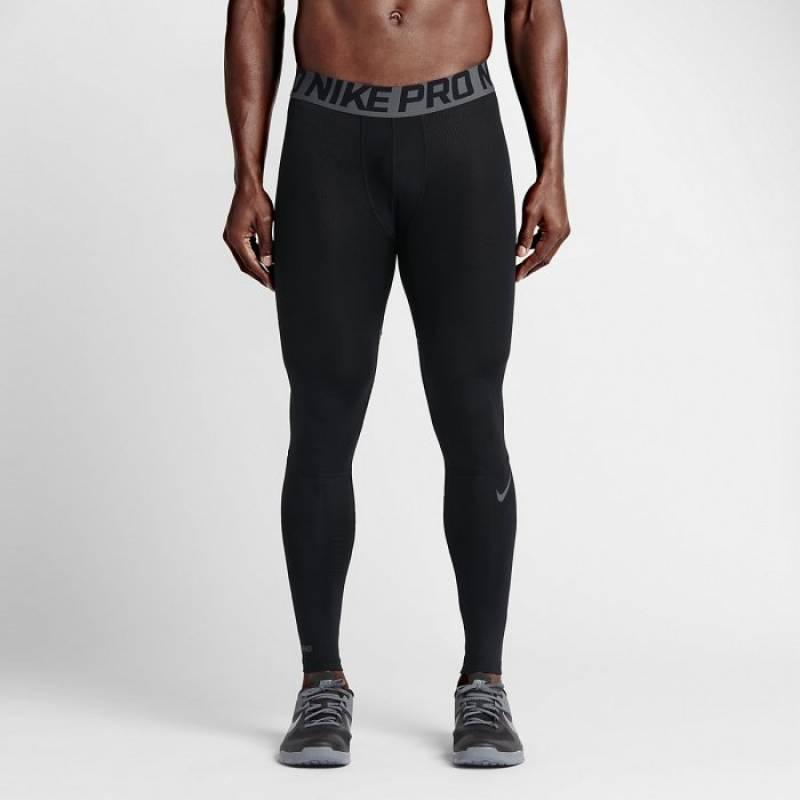 Nike Logo Print Breathable Moisture-Wicking Compression Fitness Pants Men Pants Black 801250-010