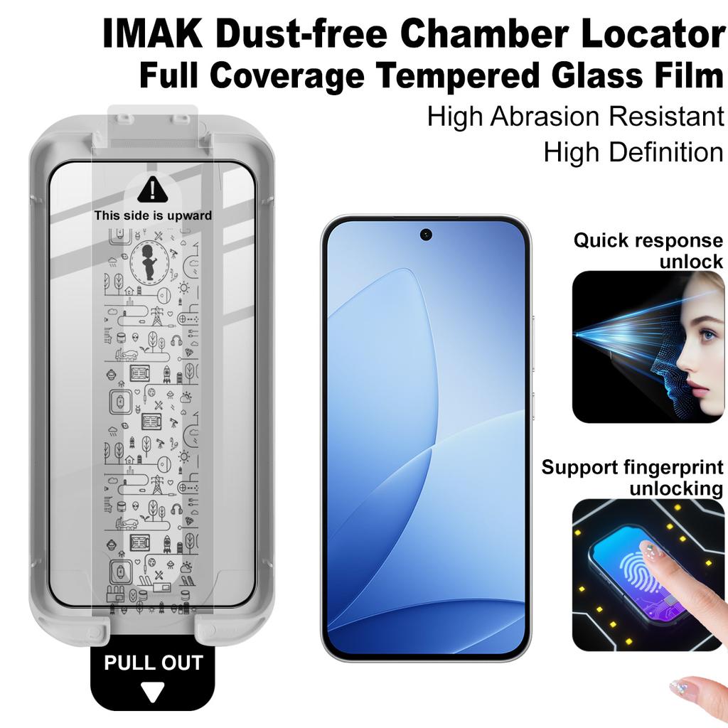 For OPPO A6s Pro 5G Glass IMAK Dust-free Cabin Full-screen Tempered Glass Film Supports Fingerprint Unlock