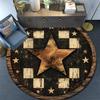 Rustic Star Round Area Rug,Carpet Rug for Living Room Bedroom Sofa Playroom Decor,Non-slip Floor Mat