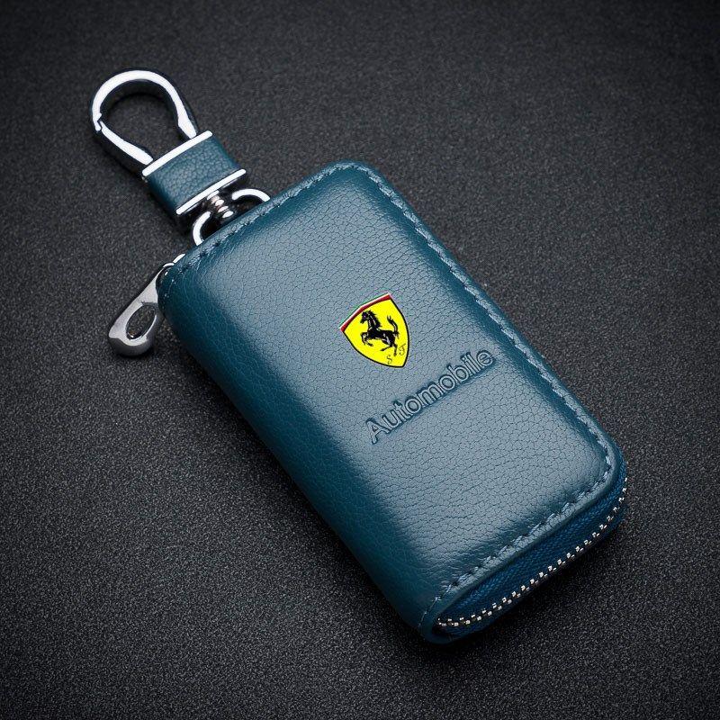 High-end Leather Car Key Case Cover Keychain For Ferrari F1 F8 F80 SF90 Stradale SF90Spider 296 GTB 296 GTS 812 Auto Accessories JQ1