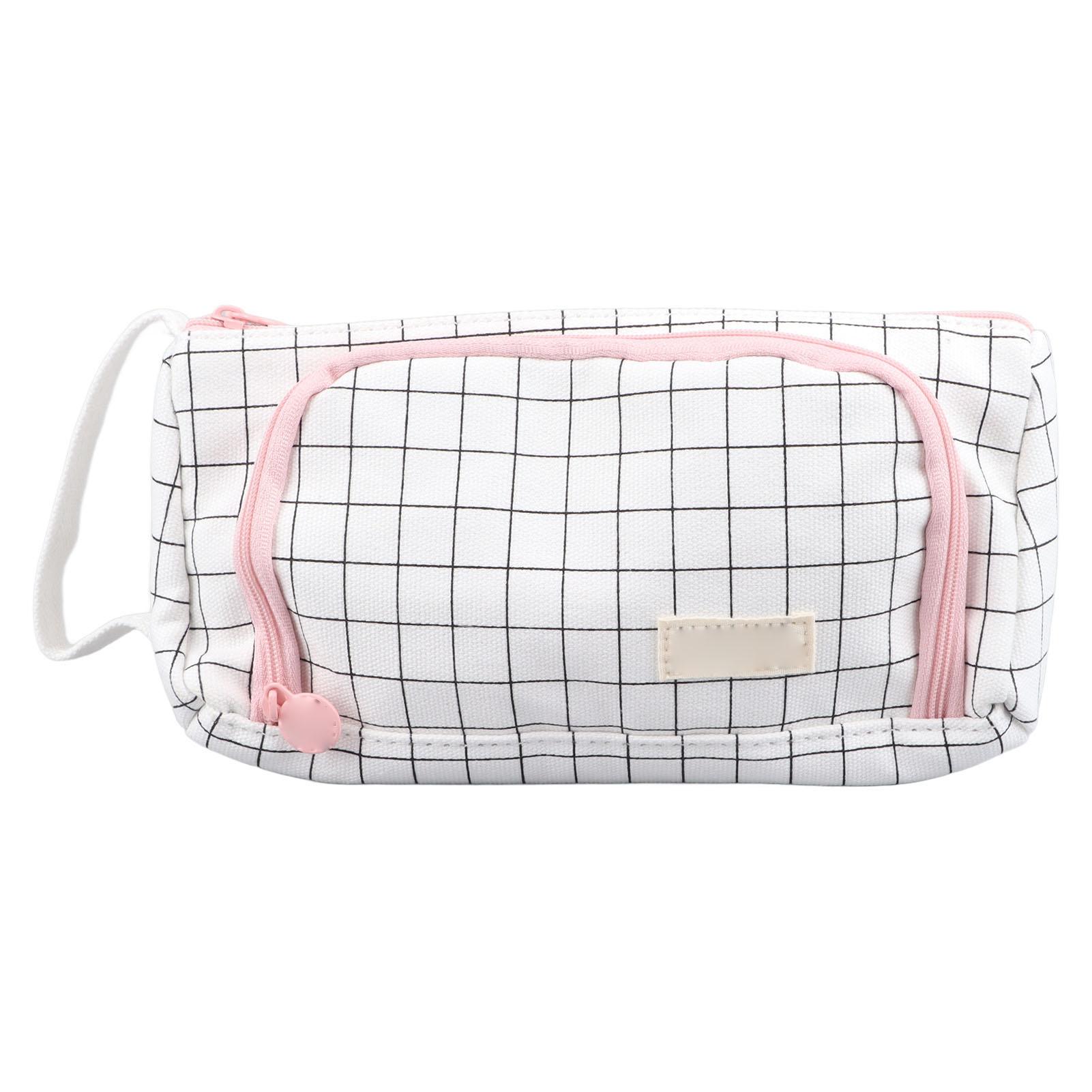 

Lovely Pencil Bag Canvas Large Capacity Multipurpose Pencil Case Wide Opening Portable Pencil Bag