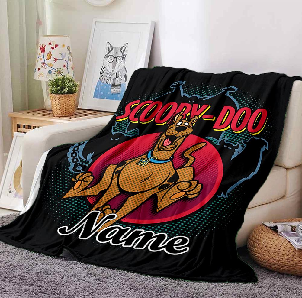 Custom Name Scooby Doo Adventure Flannel Blanket Throw Blanket Soft Warm Sofa Bed home Decor Unique Gift