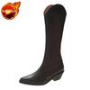 Knee High Shaft Shoes Woman Leather Large Size Warm Long Boots for Women New In Trend 2025 Sale Y2k Gyaru Quality Spring Goth Pu