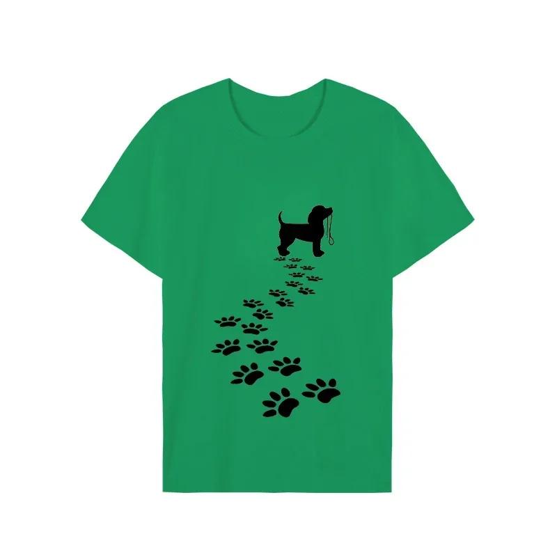 Letnie Koszulki Moda Wzór Łapy Psa Koszulka Damska Męska Top Zabawna Koszulka Graficzna dla Miłośników Psów Femme Koszulka Harajuku Koszulka Hip Hop