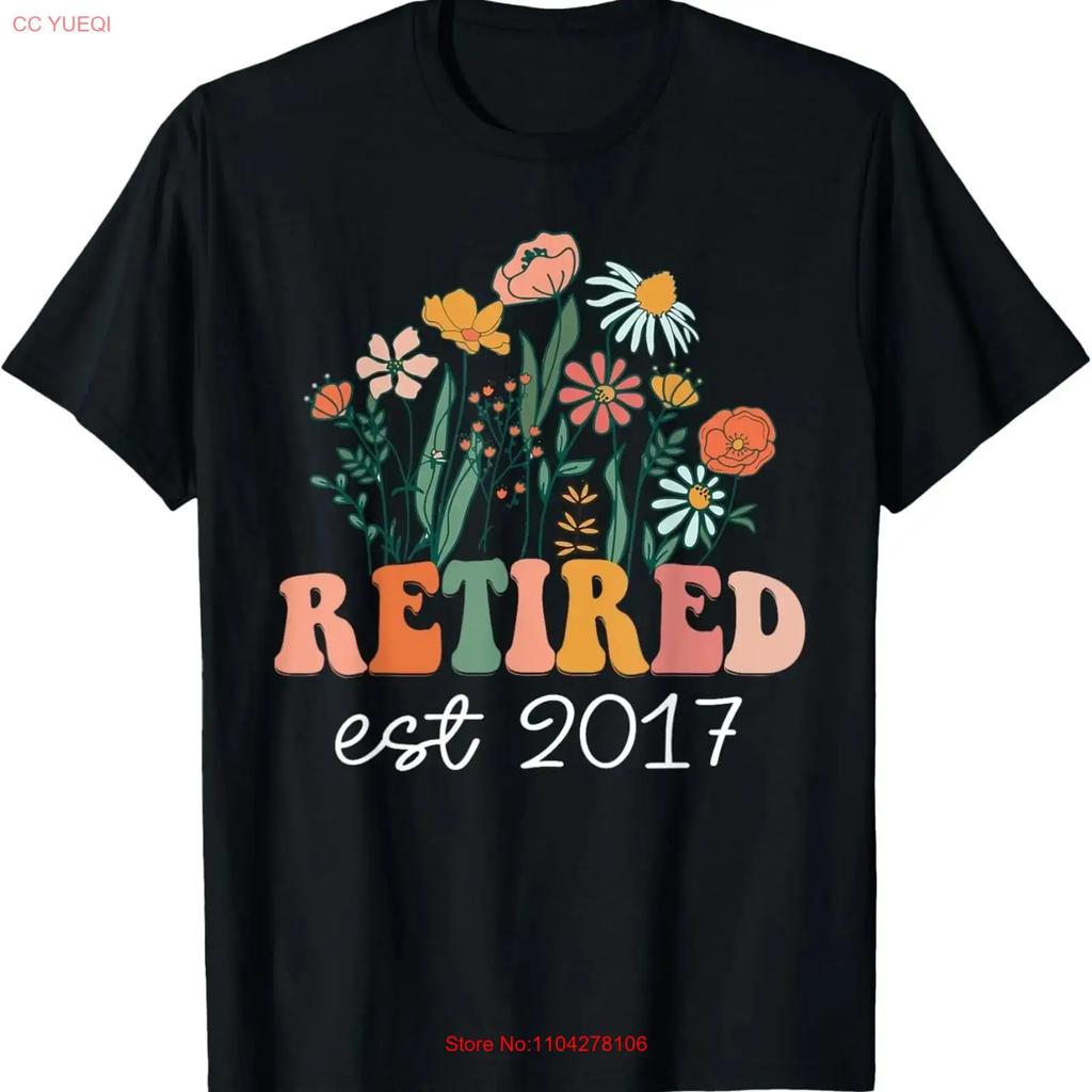 Retired 2017 Funny Retirement T Shirt For Women Wildflower Vintage Washed Top For Everyday Wear Fashion Comfortable Streetwear