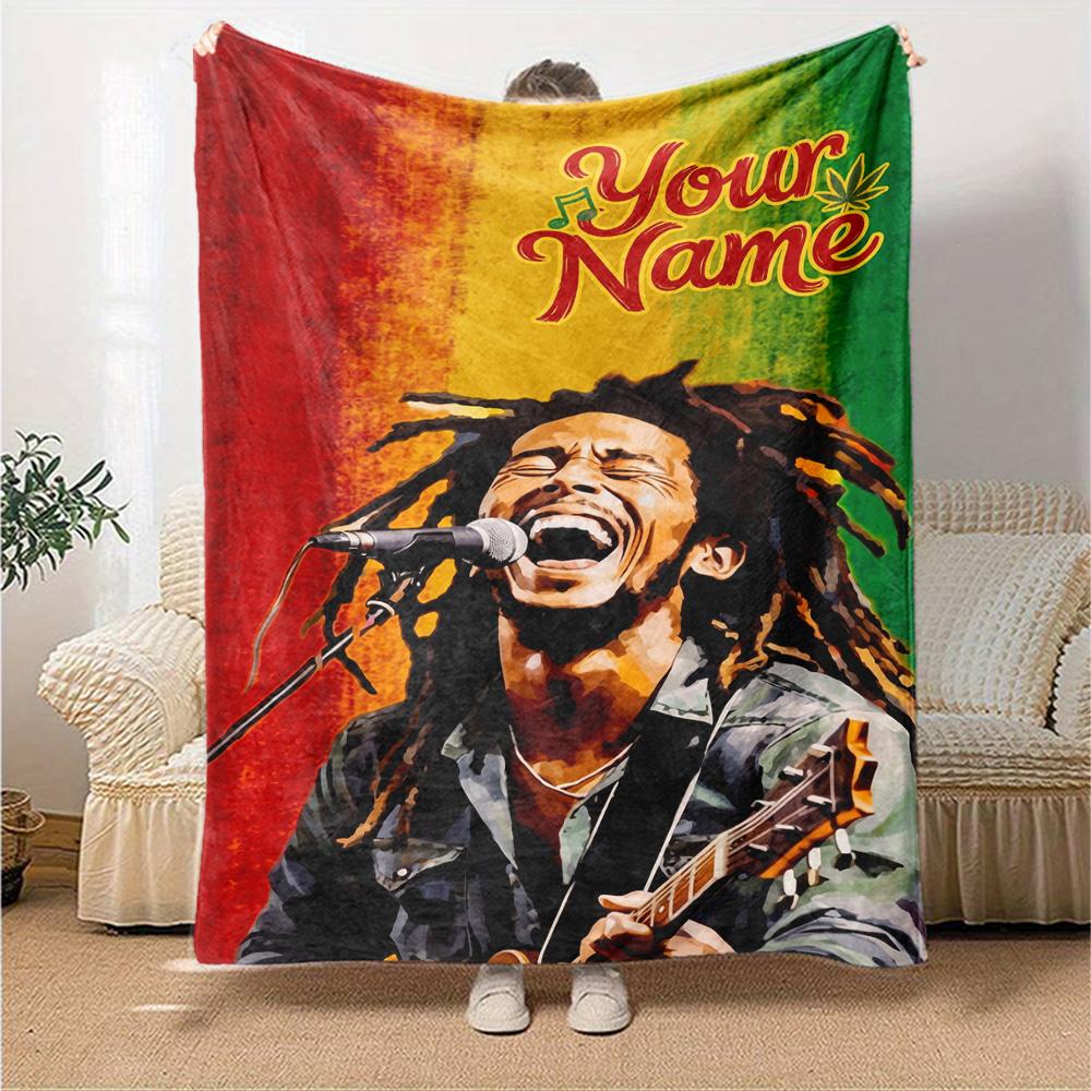 Bob Marley Personalizovaná deka se jménem Dárková personalizovaná deka Měkká teplá útulná Všestranná pro ložní prádlo obývací pokoj pohovku gauč Celoroční použití
