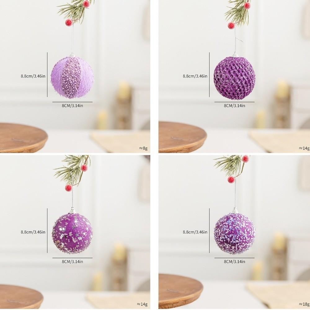 Foam Christmas Ornament Balls Purple Xmas Decor Christmas Tree Decor