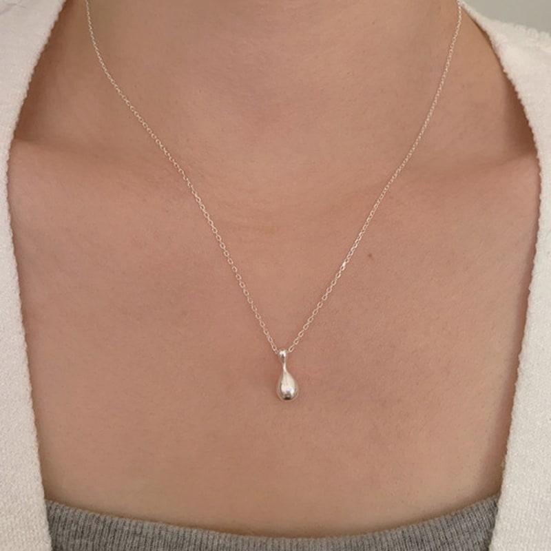 silver925 stone drop necklace (2color)