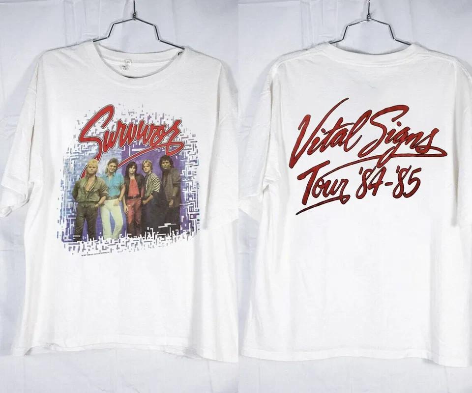 Survivor Band T-Shirt 1984 Survivor Vital Signs Tour 84 85 Rock Concert Music T S