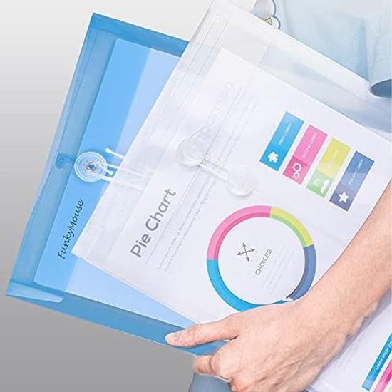 Clear file A4 envelope type colorful 10 sheets 5 colors large capacity gusset string convenient carrying vertical document protection stationery