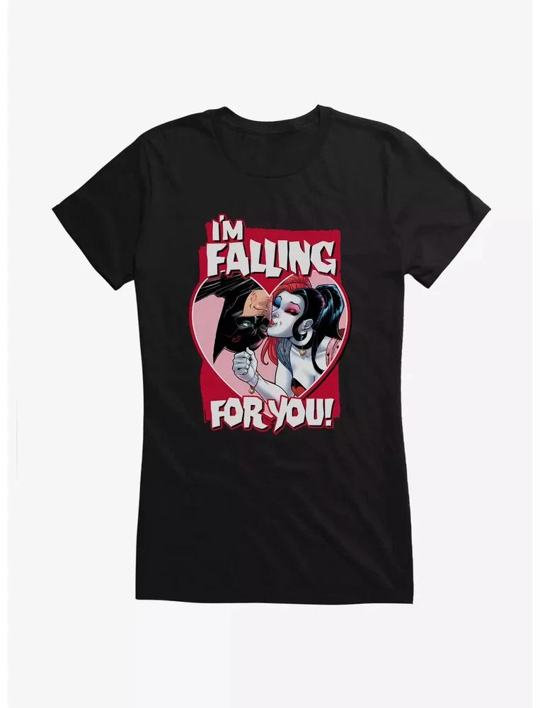 Comics Falling For You BatUnisex Harley Quinn Black TShirt S