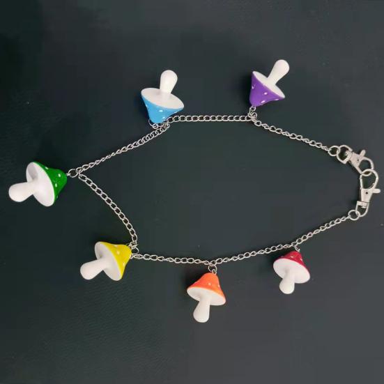 Waist Chain Mushroom Pendant Decoration Men Women Wear-resistant Pants Chain for Daily Wear