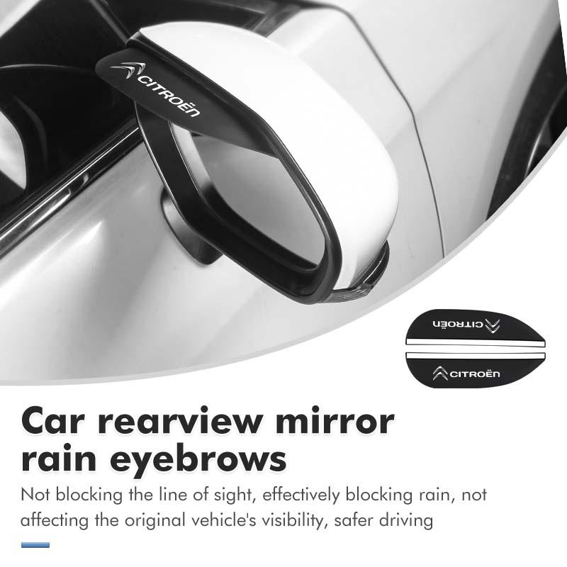 2PCS Car Rearview Mirror Sticker Rain Eyebrow Protector Cover For Citroen C4 C3 C5 C1 C2 C6 C4L DS3 DS4 Berlingo Picasso Jumper