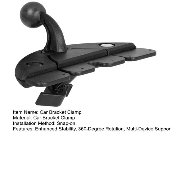 Suport auto pentru telefon cu slot CD, cu clip rotativ la 360 de grade, cu pad antiderapant, suport universal pentru smartphone Samsung/MP3