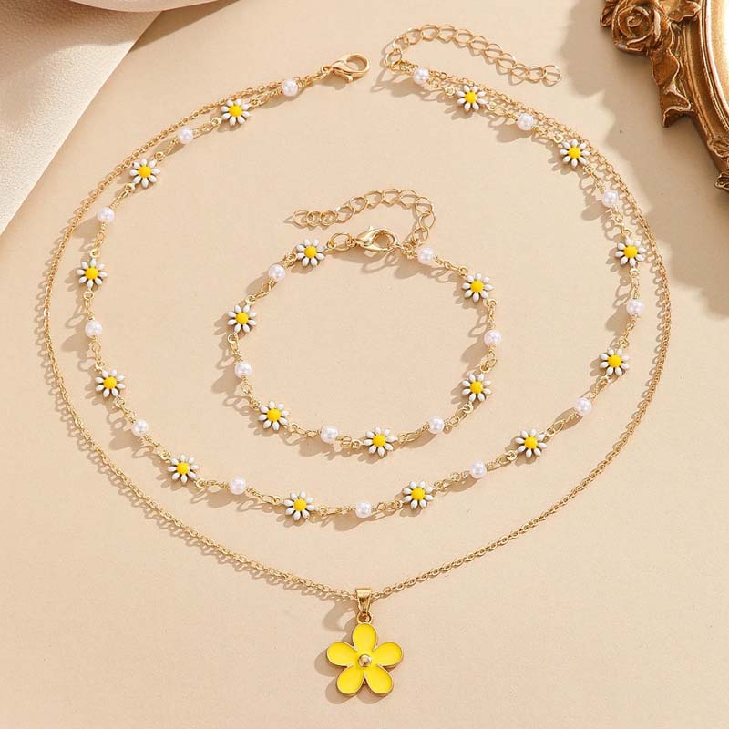Fashion Colorful Zircon Starfish Pendant Necklace Bracelet for Women Luxury Gold Color Crystal Temperament Choker Zircon Gifts