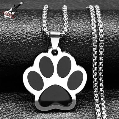 Punk Dog Paw Pendant Necklace for Women Men Stainless Steel Gold Silver Color Animal Puppy Claw Chain Jewelry Colar Masculino