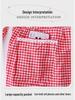 Plaid Long-Sleeve Apron Smock for Adults - Korean Style
