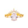 New style zircon set ring European and American super flash oval shaped ring for women