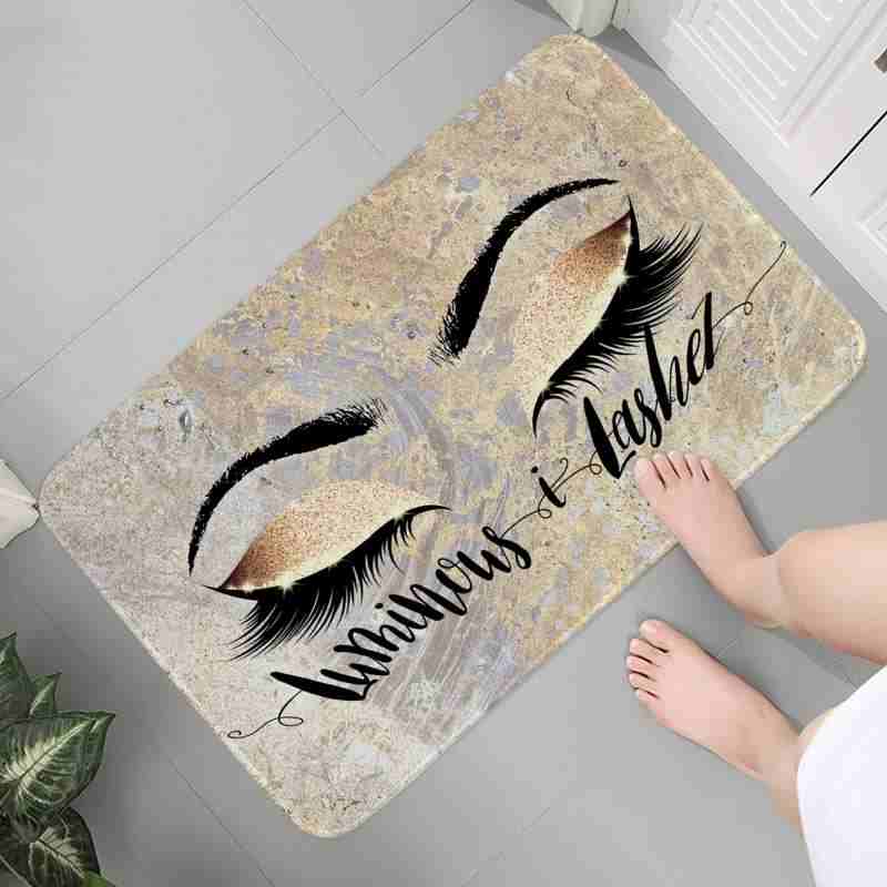 Lightweight Eye Print Crystal Pile Carpet Living Room Bedroom Entrance Foot Mat Kitchen Washable Dirty Resistant Doormat