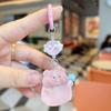 3D Luminous Pig Keychain Phone Strap Bag Pendant Decoration Car Key Chain Hanging Ornament Key Ring Jewelry For Women Girls