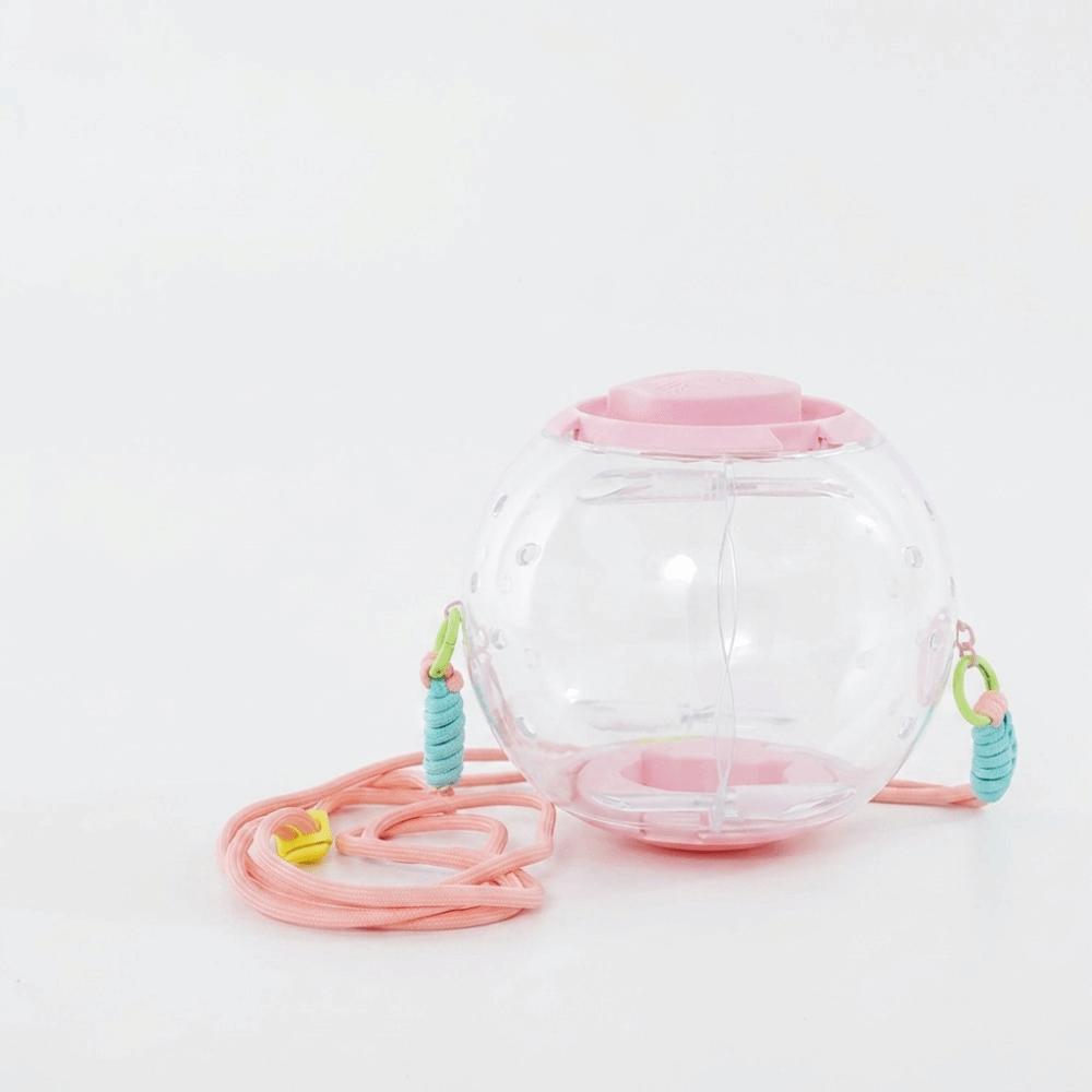 Transparent Hamster Carrying Box Breathable Pet Travel Carrier Portable Hamster Cage Outdoor 4.72 in розовый