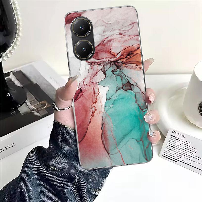 Fashion Geometric Marble Soft Phone Case For Xiaomi Redmi 15C 15 13C 13 Poco X5 X6 X7 F7 Ultra M7 12C 12 10 10C 9C 9A 9T 9 Funda