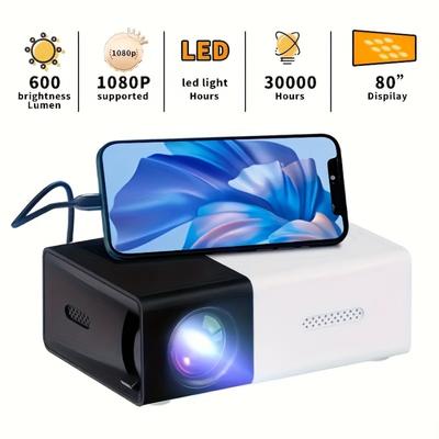 Mini Projektor Mobile Video Beamer Heimkino Tragbare Unterstützung 1080P USB Sync Bildschirm Smartphone Kinder Projetor