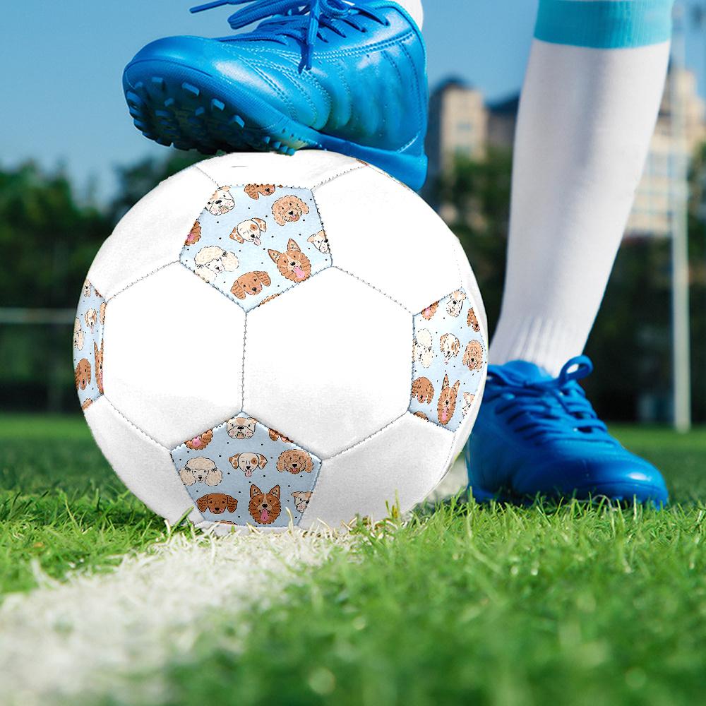 1PC Dogs Blue Background Soccer Ball Size 5 Football Machine Sewn Indoor/Outdoor Universal Football A104
