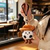 Cartoon Sports Ball Plush Keychain Cute Mini Stuffed Basketball Football Soccer With Hat Soft Toys Kawaii Bag Charm