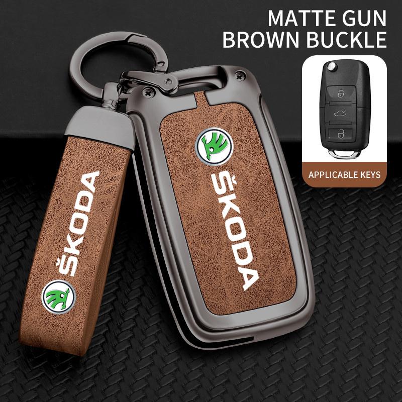 2025 Yeni Araba Katlanır Uzaktan Kumanda Anahtar Kılıfı Kapağı Koruyucu Kabuk Çanta Skoda Octavia A5 A7 Fabia Superb Kodiaq Karoq Anahtarlık Aksesuarı İçin