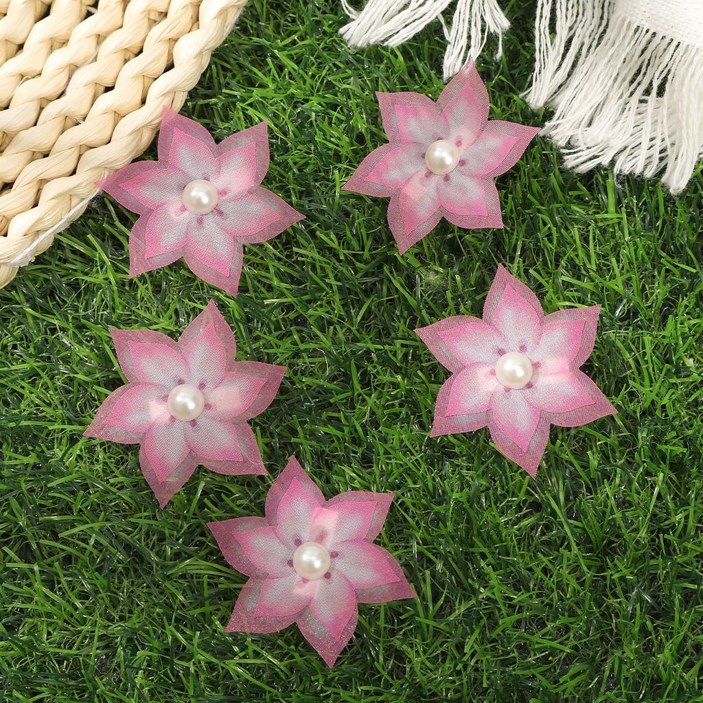 AWAYTR 5PCs Pink Flowers Duckbill Hairpin Fashion Floral Hair Clips Valentine Headwear Girl Hair Accessories Festival Gift