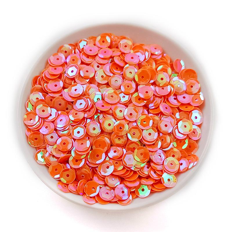 6MM Round Curved PVC Sequins with Middle Hole and Hexagonal Beads for Sewing