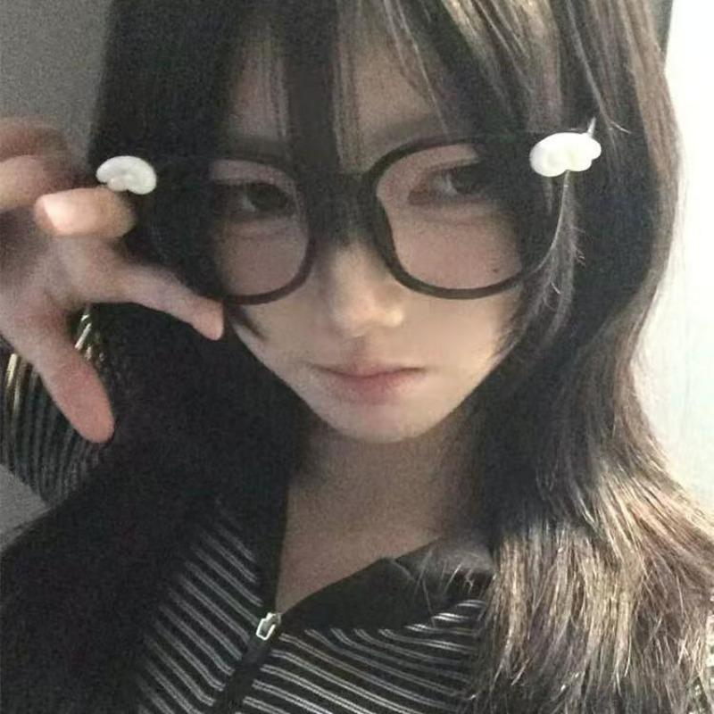 Cartoon Cute Angel Wings Black Eyeglass Frame No Lenses Anime Women Glasses Vintage Y2K Kawaii Party Gifts Cosplay Accessories