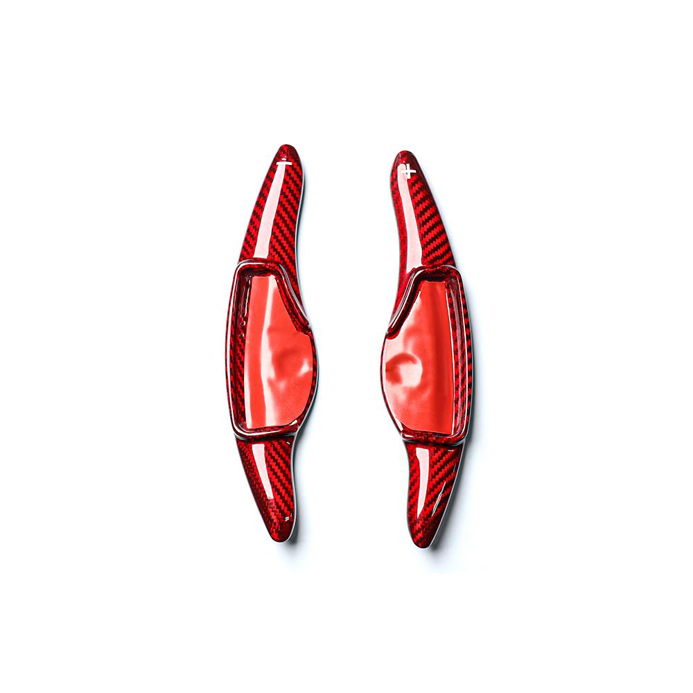 

For Hyundai Santa Fe MX5 2026 2pcs Real Carbon Fiber Steering Wheel Shift Paddle Wheel Shifter Extension LHD/RHD красный
