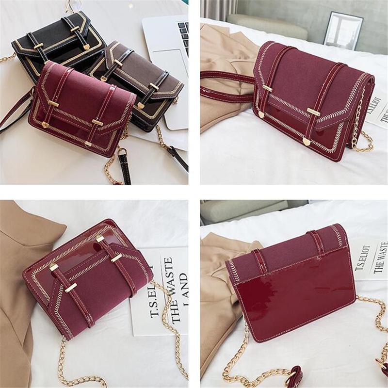 SCIONE Vintage Schultertasche mit Klappe für Damen, hochwertiges PU-Leder, Kette, Messenger-Umhängetaschen