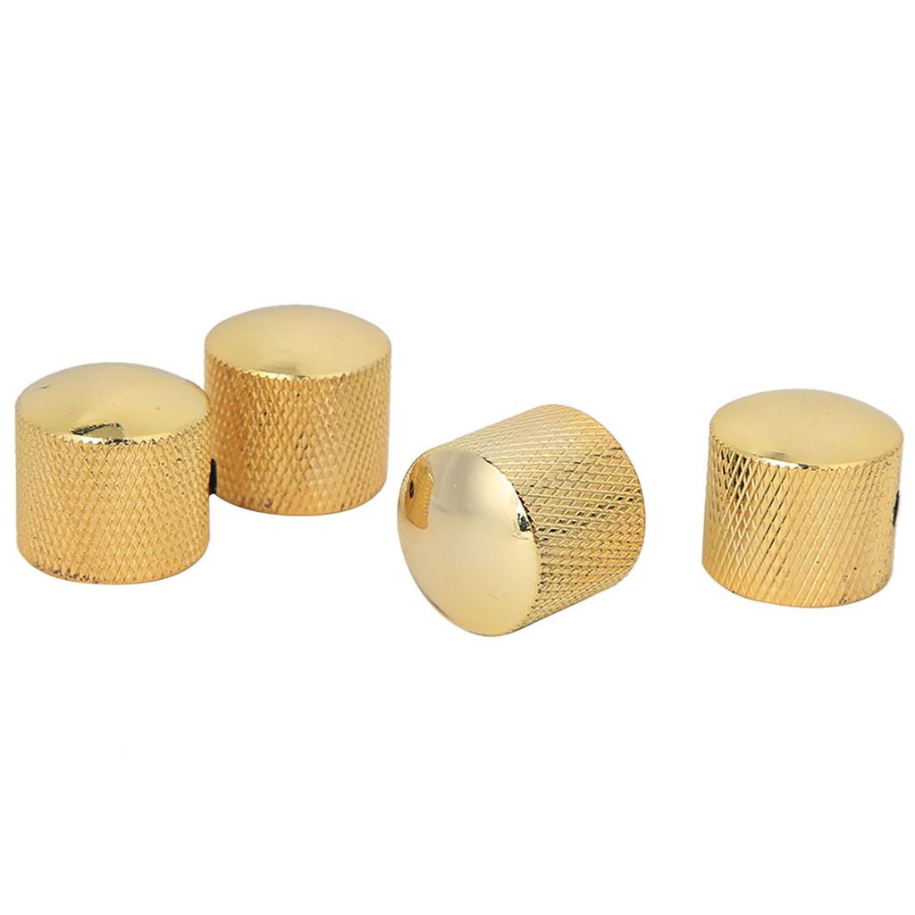 4 Pcs Durable Dome Knob Volume Tone Control Replacement Parts for Electric Guitar Bass(Gold)