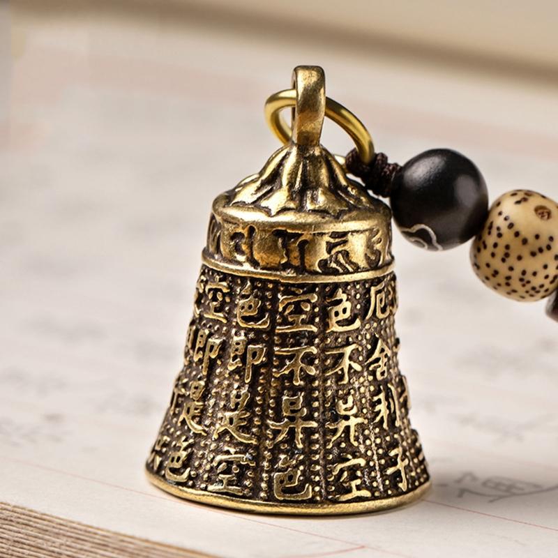 Brass Statues Buddhism Ornaments for Key Ring Hanging Pendants Vintage Hanging Jewelry Handmade Rope for Key