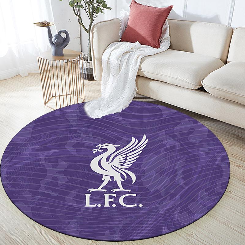 Liverpool Football Club2 Runde Teppich, Teppich für Wohnzimmer Schlafzimmer Sofa Spielzimmer Dekor, Rutschfeste Bodenmatte