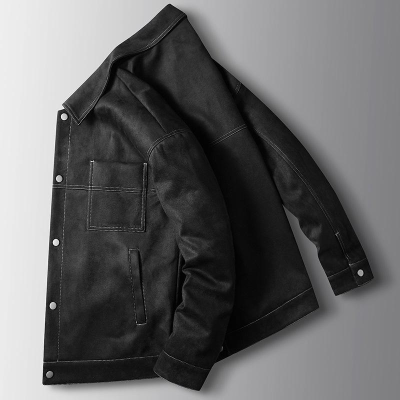 Herrenjacke Herbst und Winter Jung und Mittelalterlich Wildleder Mikro-weite Version Ming Ji Linie Werkzeug Casual Trendmantel